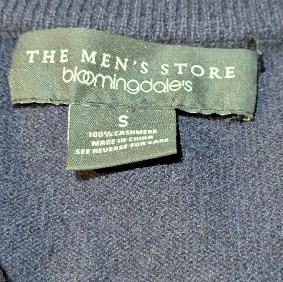 Bloomingdales Mens Store Cashmere Sweater Quater 1/4 Zip Elbow Patches Academia - Picture 5 of 7